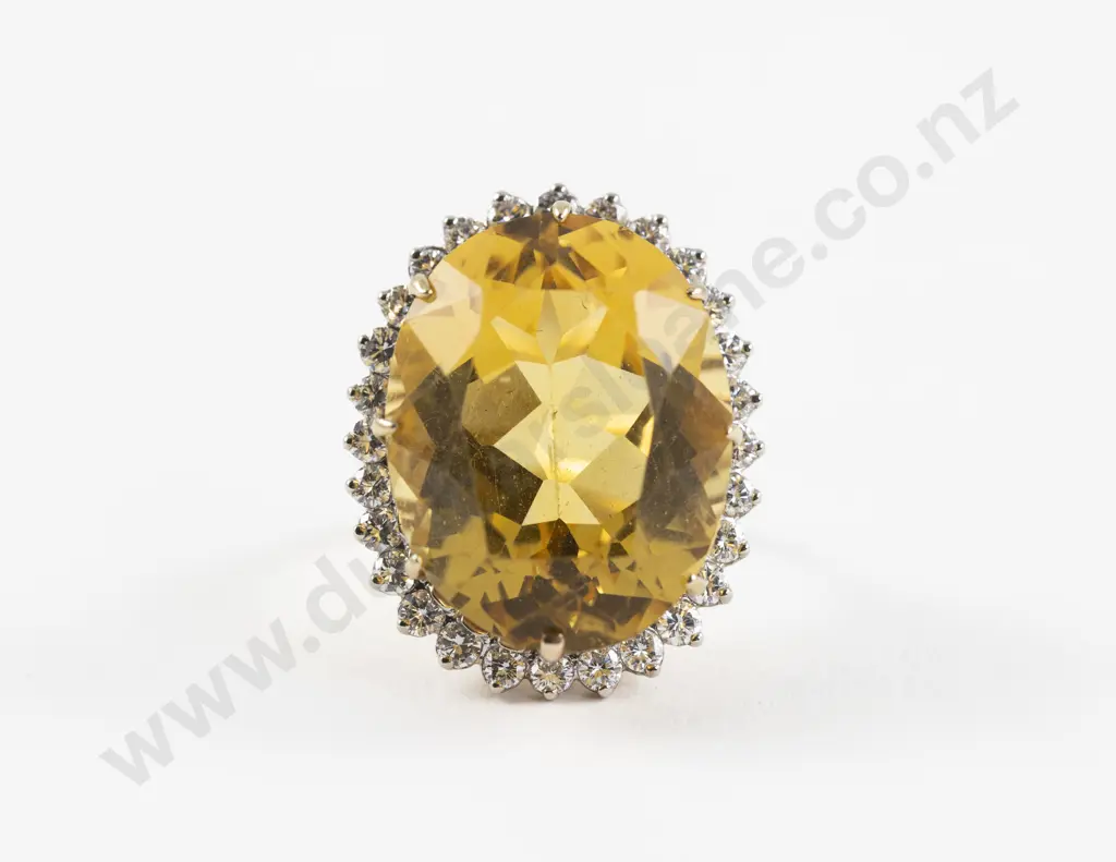 14ct 29Stone Citrine and Diamond Cluster Dress Ring Image 1++