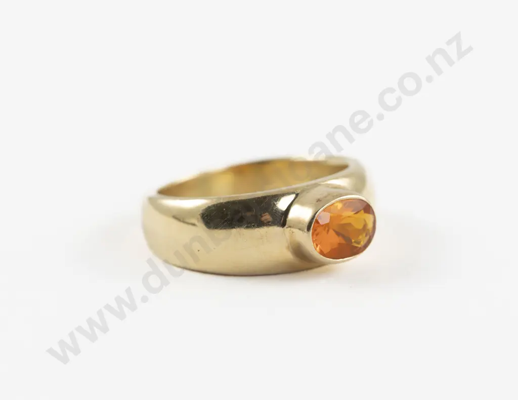 18ct Single Mexican Fire Opal Ring Image 1++