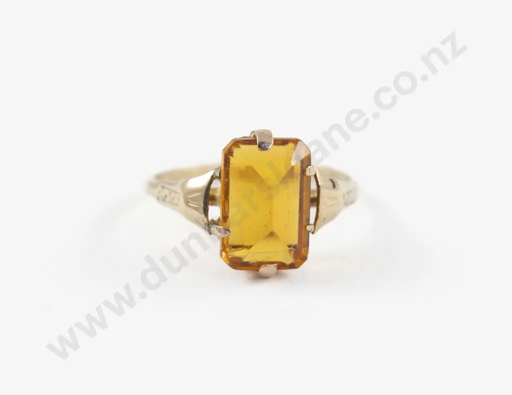 9ct Single Citrine Ring Image 1++
