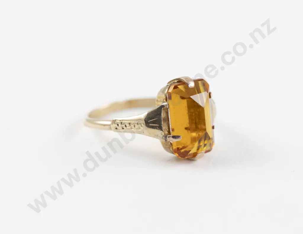 9ct Single Citrine Ring Image 1++