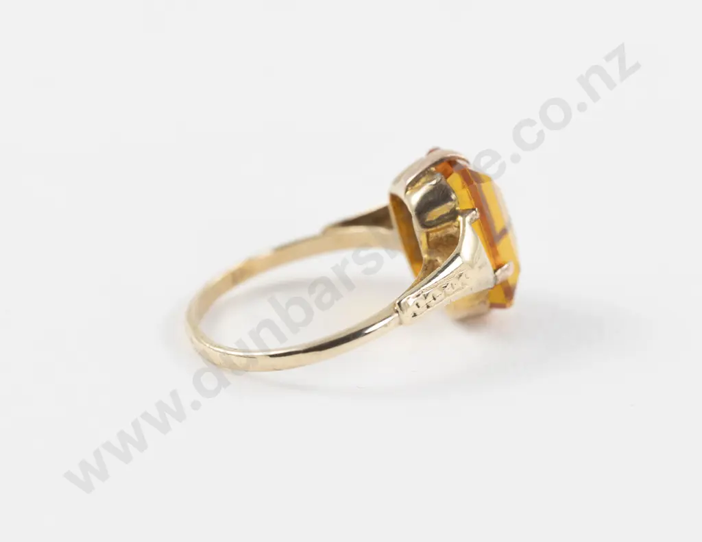 9ct Single Citrine Ring Image 1++