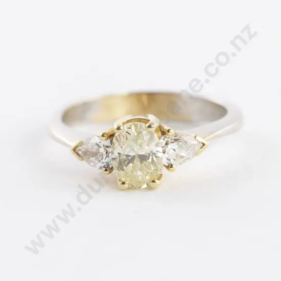 18ct Yellow and White Gold Three Stone Diamond Ring