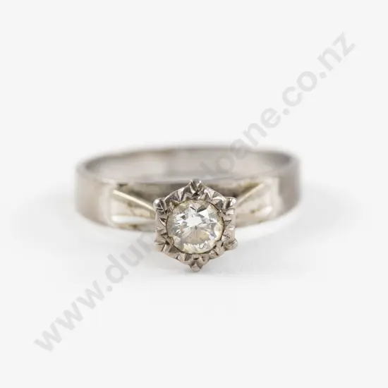 18ct White Gold Solitaire Diamond Ring