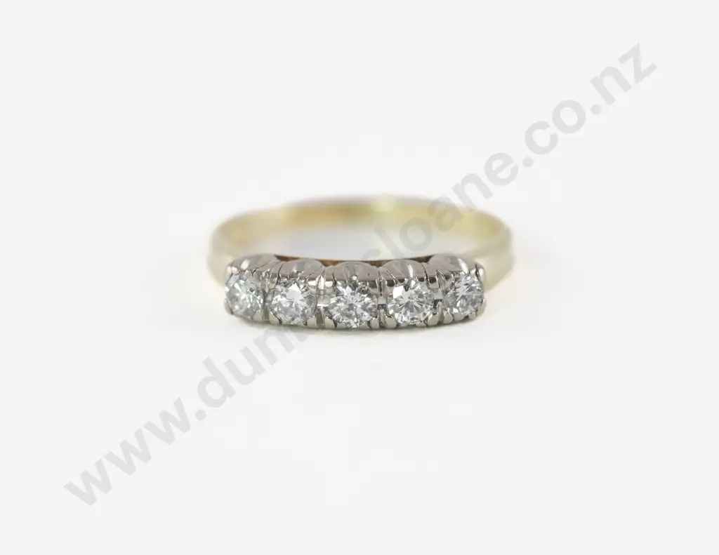 14ct Five Stone Diamond Bridge Ring Image 1++