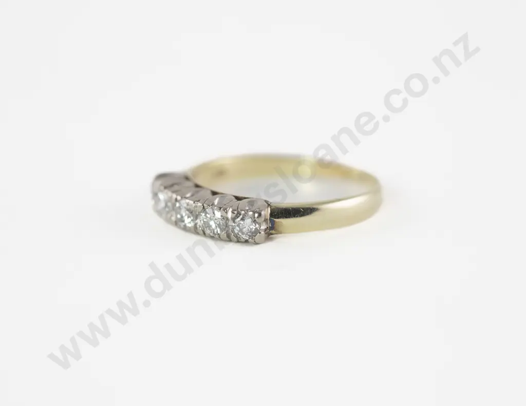 14ct Five Stone Diamond Bridge Ring Image 1++