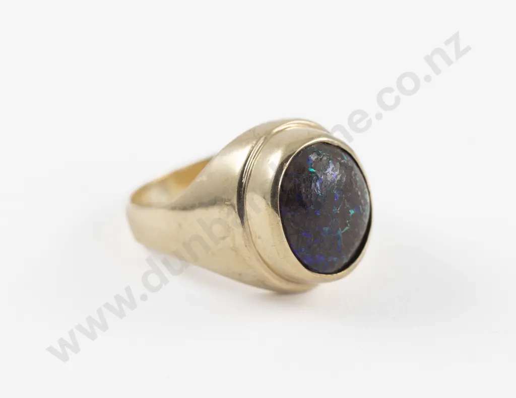 9ct Single Boulder Opal Dress Ring Image 1++