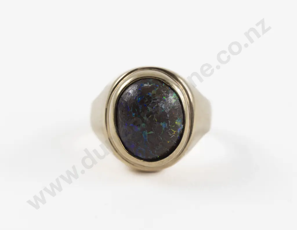 9ct Single Boulder Opal Dress Ring Image 1++