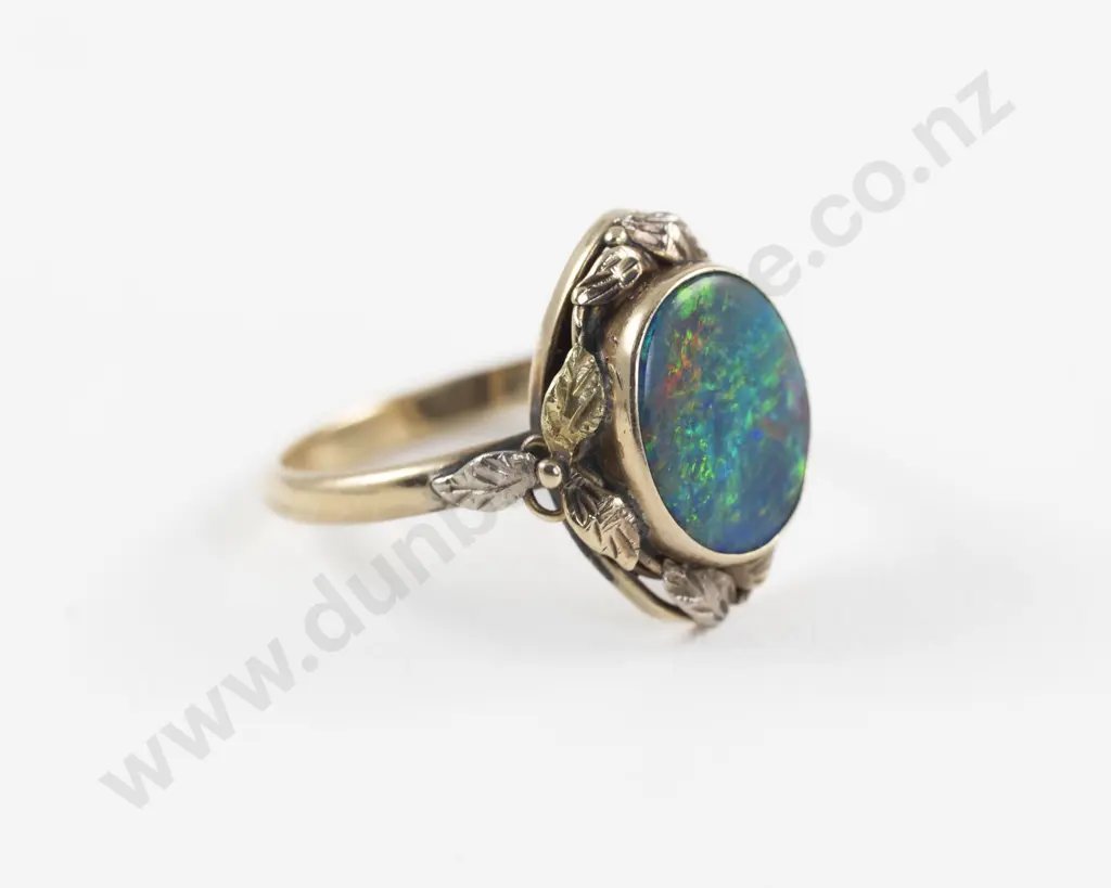 9ct Single Opal Doublet Ring Image 1++