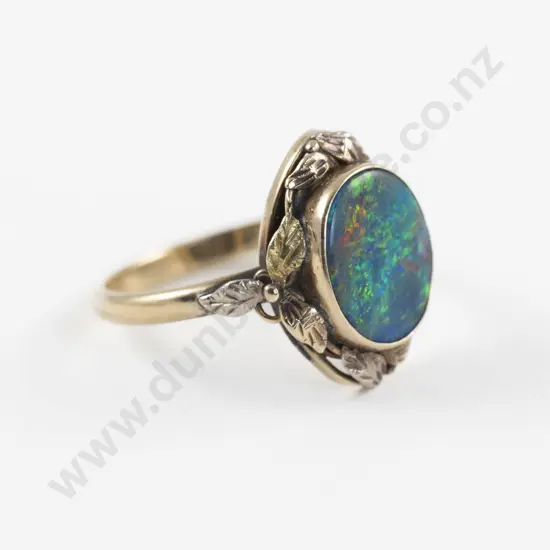 9ct Single Opal Doublet Ring