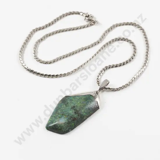 S/S Mounted Single Opal Pendant
