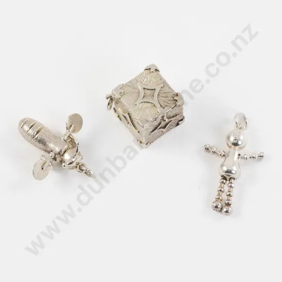 .925 Silver Jack in the Box Charm with Buzzy Bee Charm and One Other