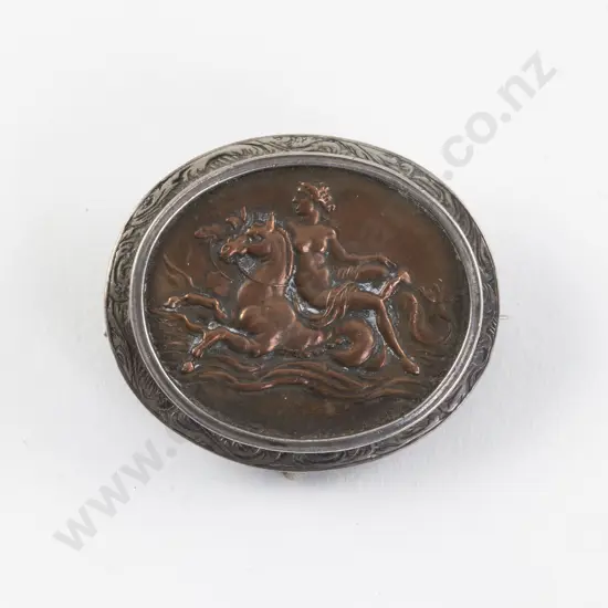 Victorian S/S On Tortoise Shell Pendant/Brooch