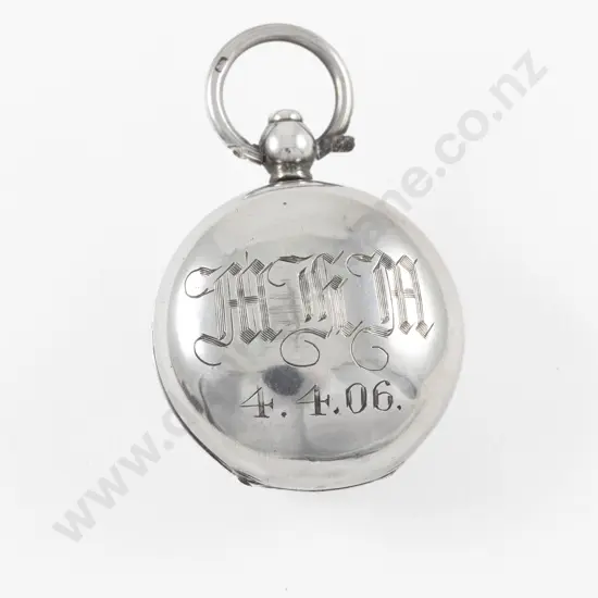 Edwardian S/S Engraved Circular Sovereign Case