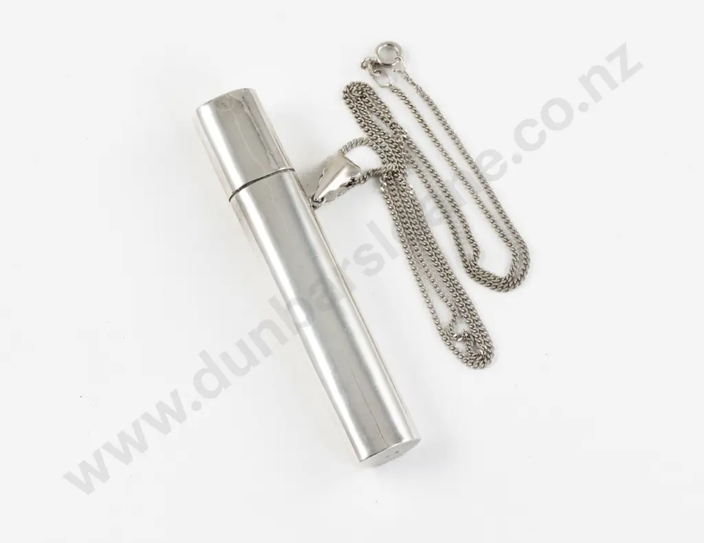 .925 Silver Plain Cheroot Cases on S/S Neck Chain Image 1++