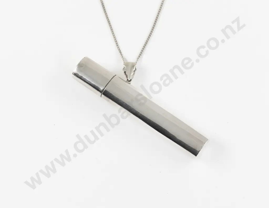 .925 Silver Plain Cheroot Cases on S/S Neck Chain Image 1++