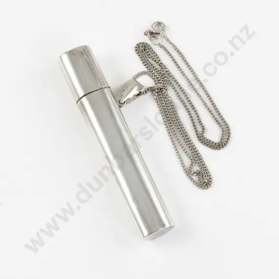 .925 Silver Plain Cheroot Cases on S/S Neck Chain