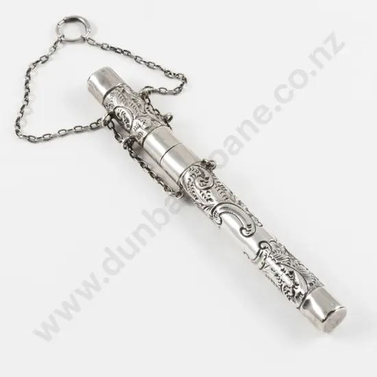 Victorian S/S Engraved Pen Holder Case