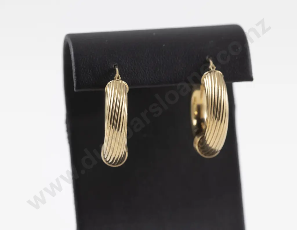 9ct Gold Hoop Earrings Image 1++