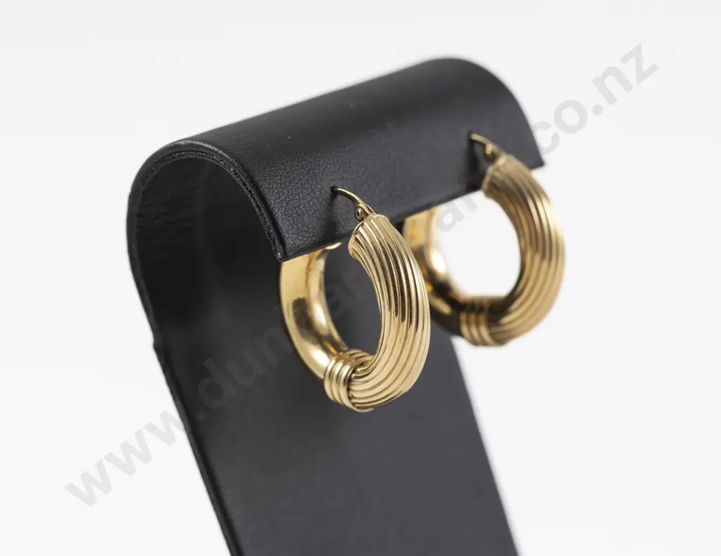 9ct Gold Hoop Earrings Image 1++