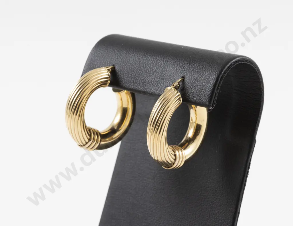 9ct Gold Hoop Earrings Image 1++