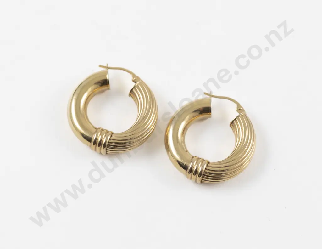 9ct Gold Hoop Earrings Image 1++