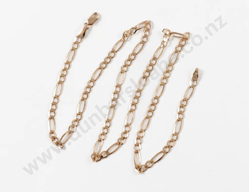9ct Mixed Curb Link Neck Chain Image 1++
