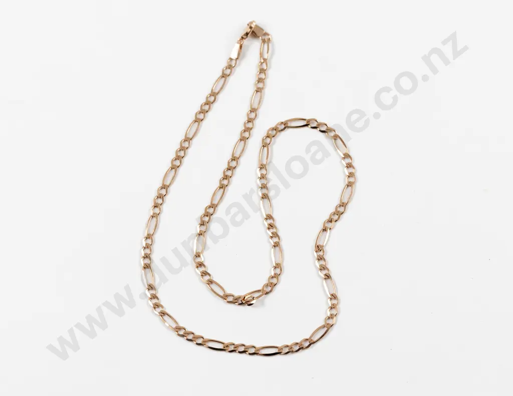 9ct Mixed Curb Link Neck Chain Image 1++