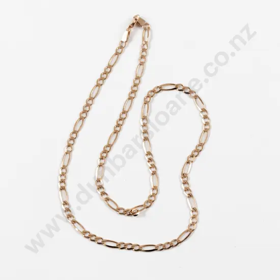 9ct Mixed Curb Link Neck Chain