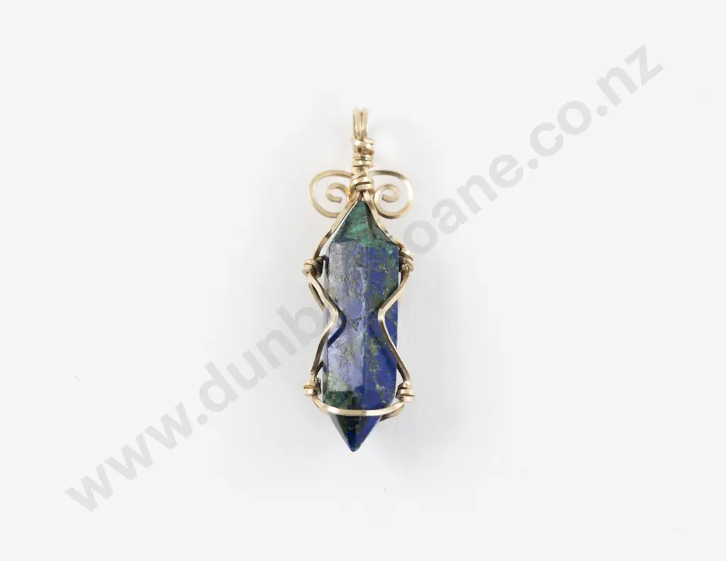 9ct Single Chrysocolla Crystal Pendant Image 1++