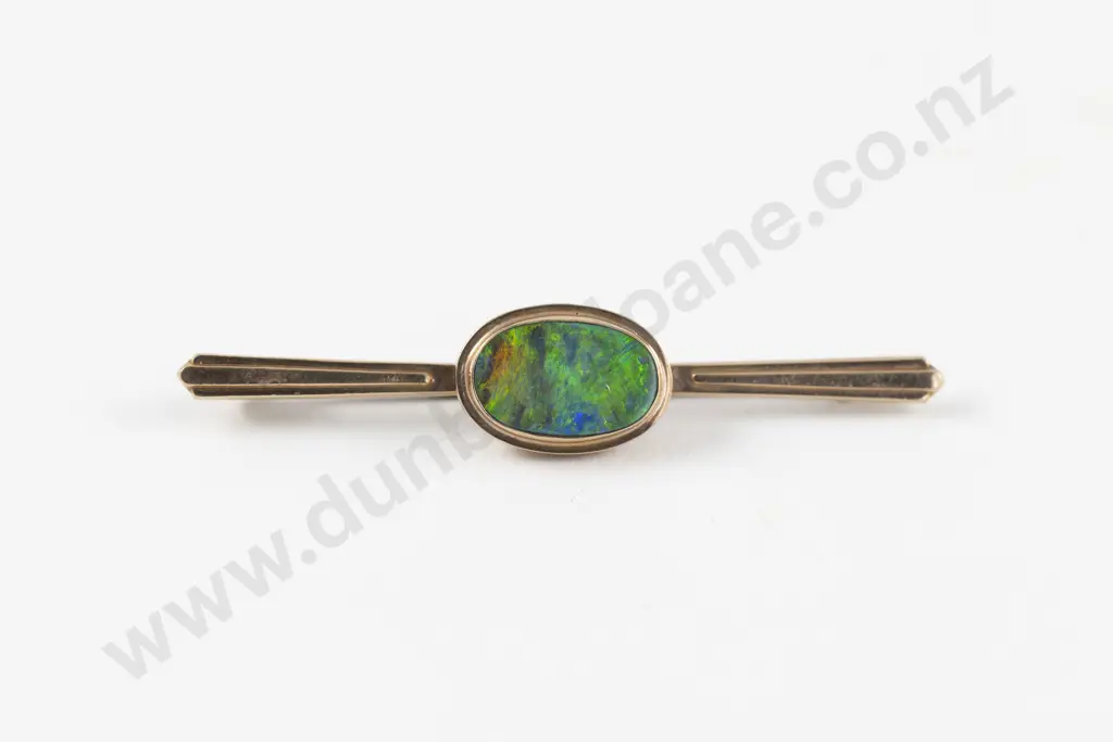 9ct Single Opal Doublet Brooch Image 1++