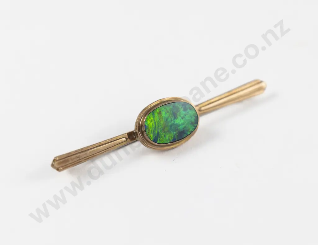 9ct Single Opal Doublet Brooch Image 1++