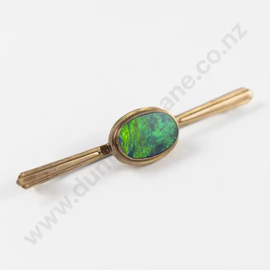 9ct Single Opal Doublet Brooch