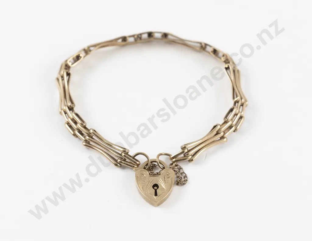 9ct Fancy Gate Link Bracelet Image 1++