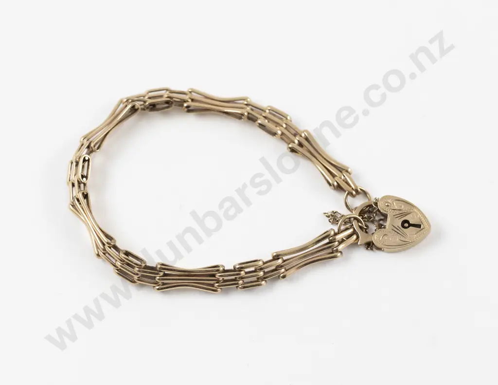 9ct Fancy Gate Link Bracelet Image 1++