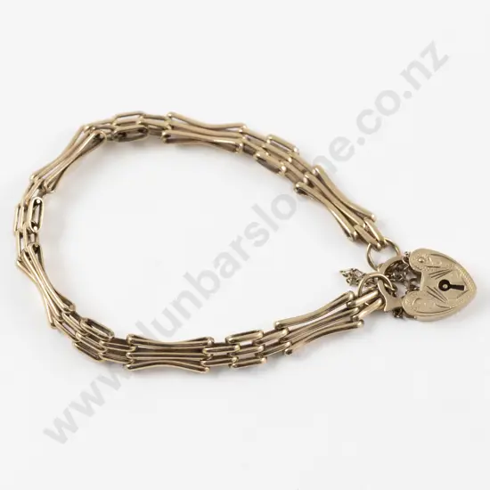 9ct Fancy Gate Link Bracelet