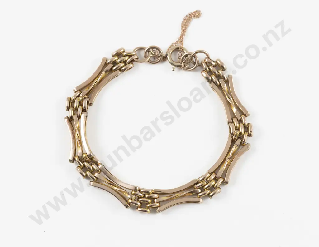 9ct Fancy Gate Link Bracelet Image 1++