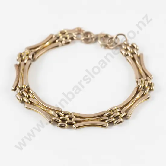 9ct Fancy Gate Link Bracelet