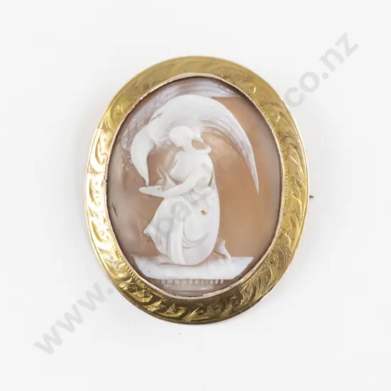 9ct Framed Classical Cameo Brooch