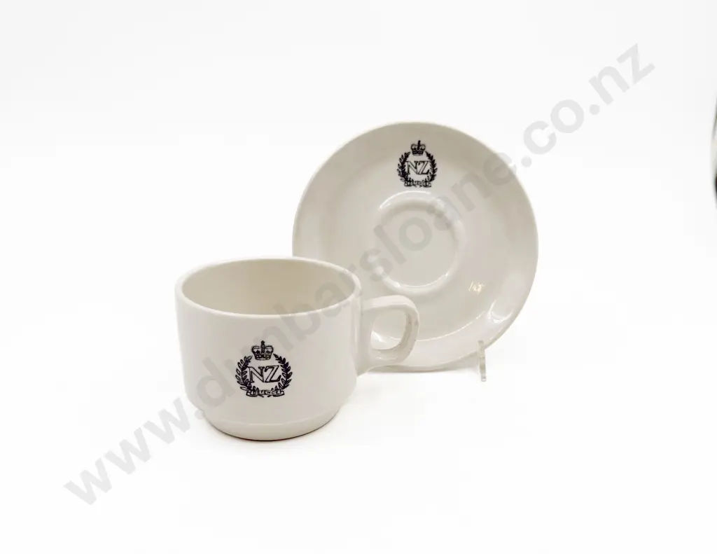 Crown Lynn NZ Defence Teacup & Saucer Image 1++