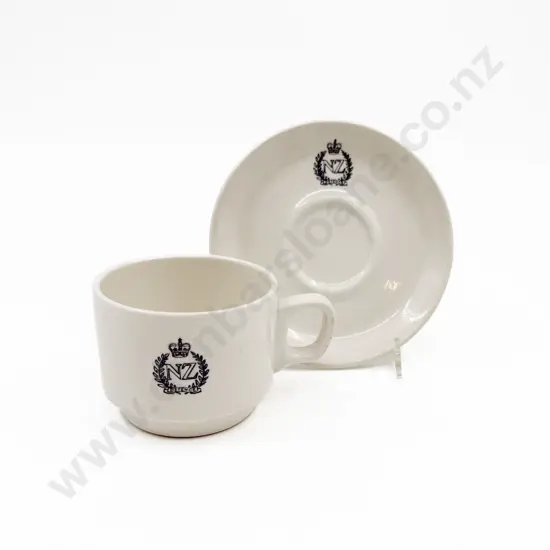 Crown Lynn NZ Defence Teacup & Saucer