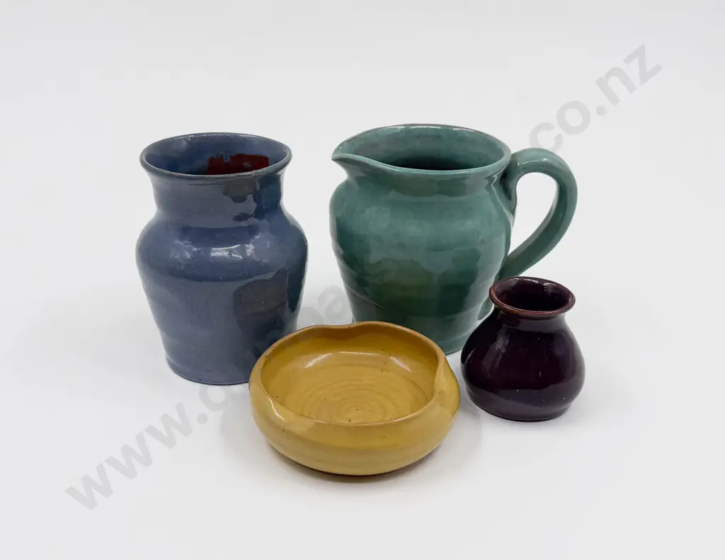 Parker Pottery Jug Two Vases & Pin Dish Image 1++