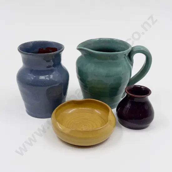 Paka Pottery Jug Two Vases & Pin Dish