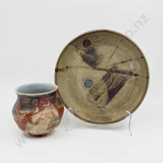 Attrib Muriel Moody Vase & Plate