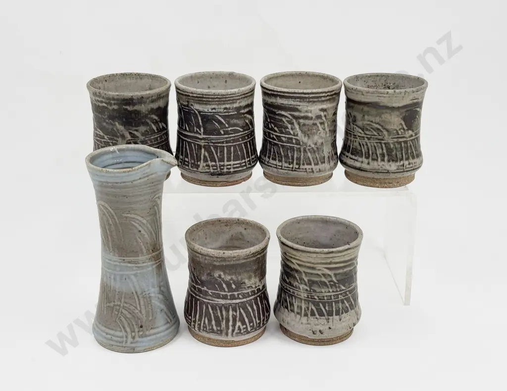 John Lawrence Pouring Vessel & Six Beakers Image 1++