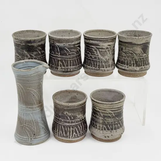 John Lawrence Pouring Vessel & Six Beakers