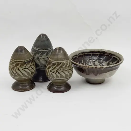 Mirek Smisek Footed Bowl & Three Salt & Peppers