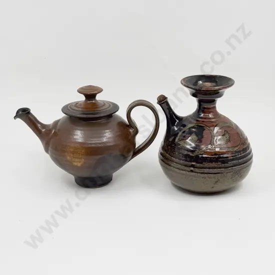 NZ Pottery Teapot & Stoppered Flask