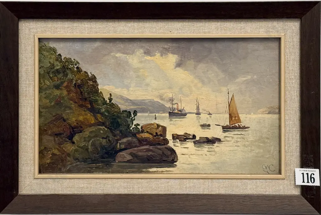 George William Carrington - Otago Lower Harbour From Port Chalmers Image 1++