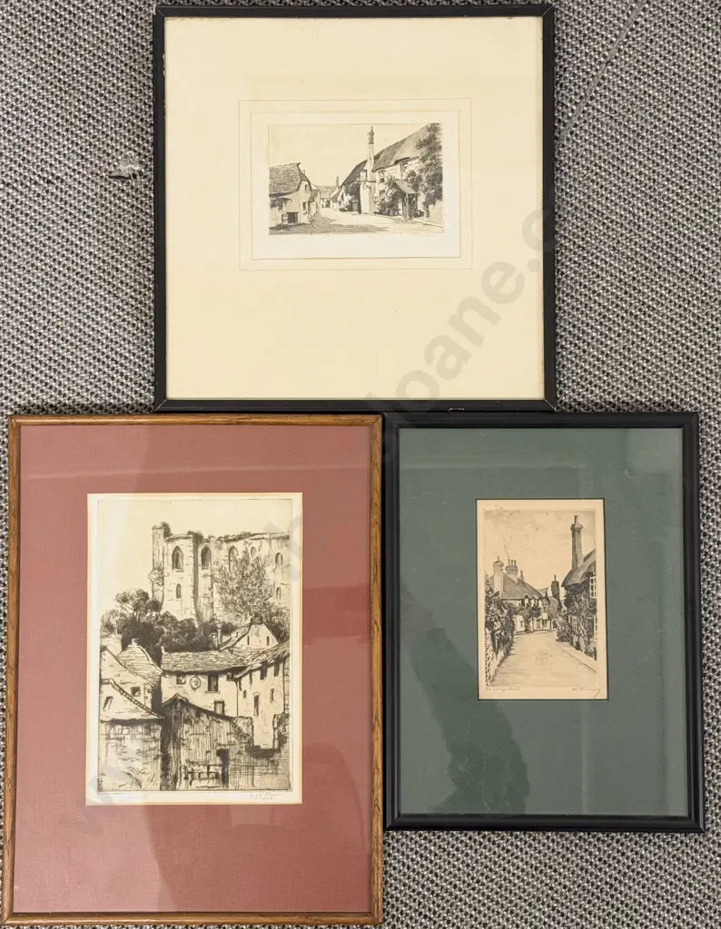 Three British Architectural Etchings Image 1++