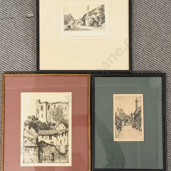 Three British Architectural Etchings